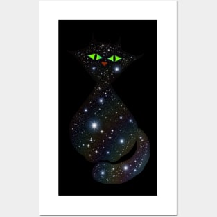 🌈✨ Cosmic Cat 🐈‍⬛⭐ Posters and Art